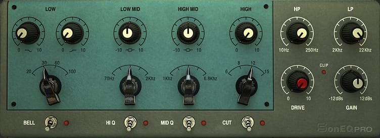 default_settings_SonEQPro Real Satson CS Graphical User Interface (GUI)